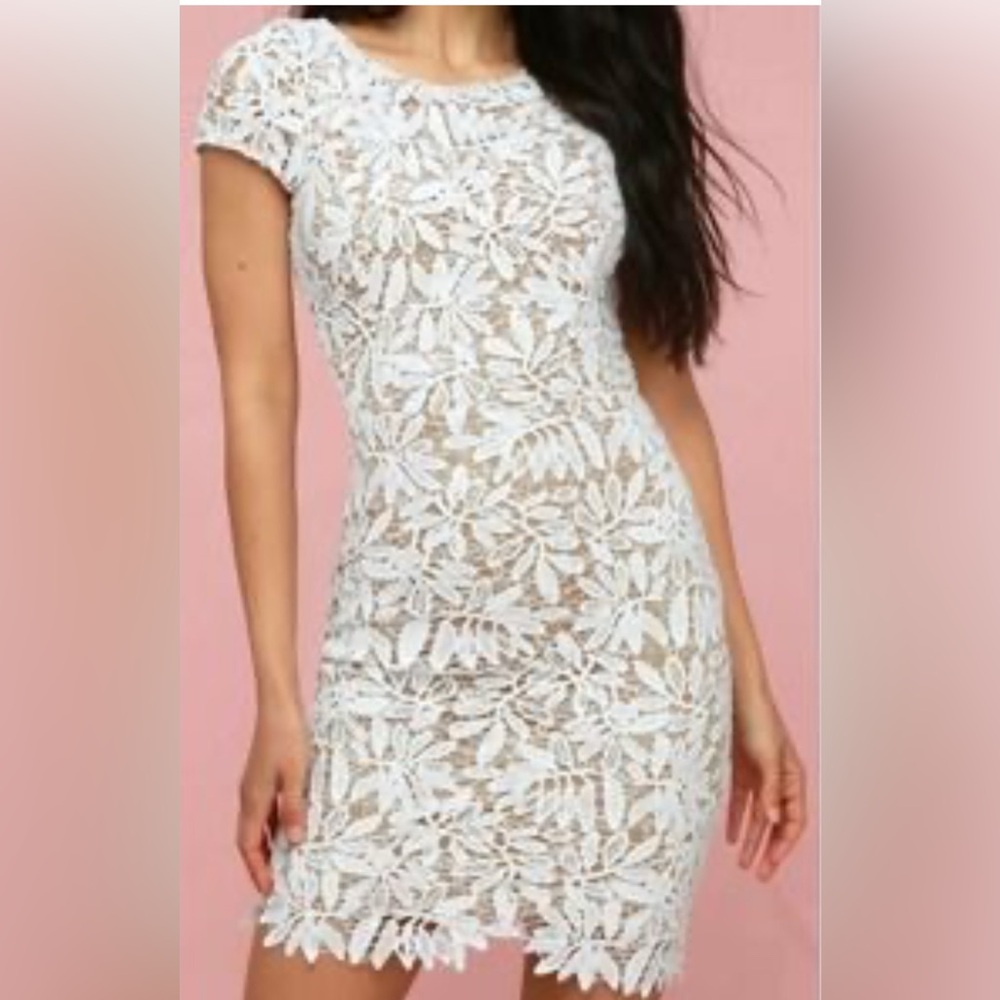 NWT! White floral lace dress